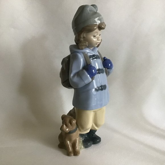 NAO Lladro Spain Figurine Girl with Dog - Picture 1 of 8
